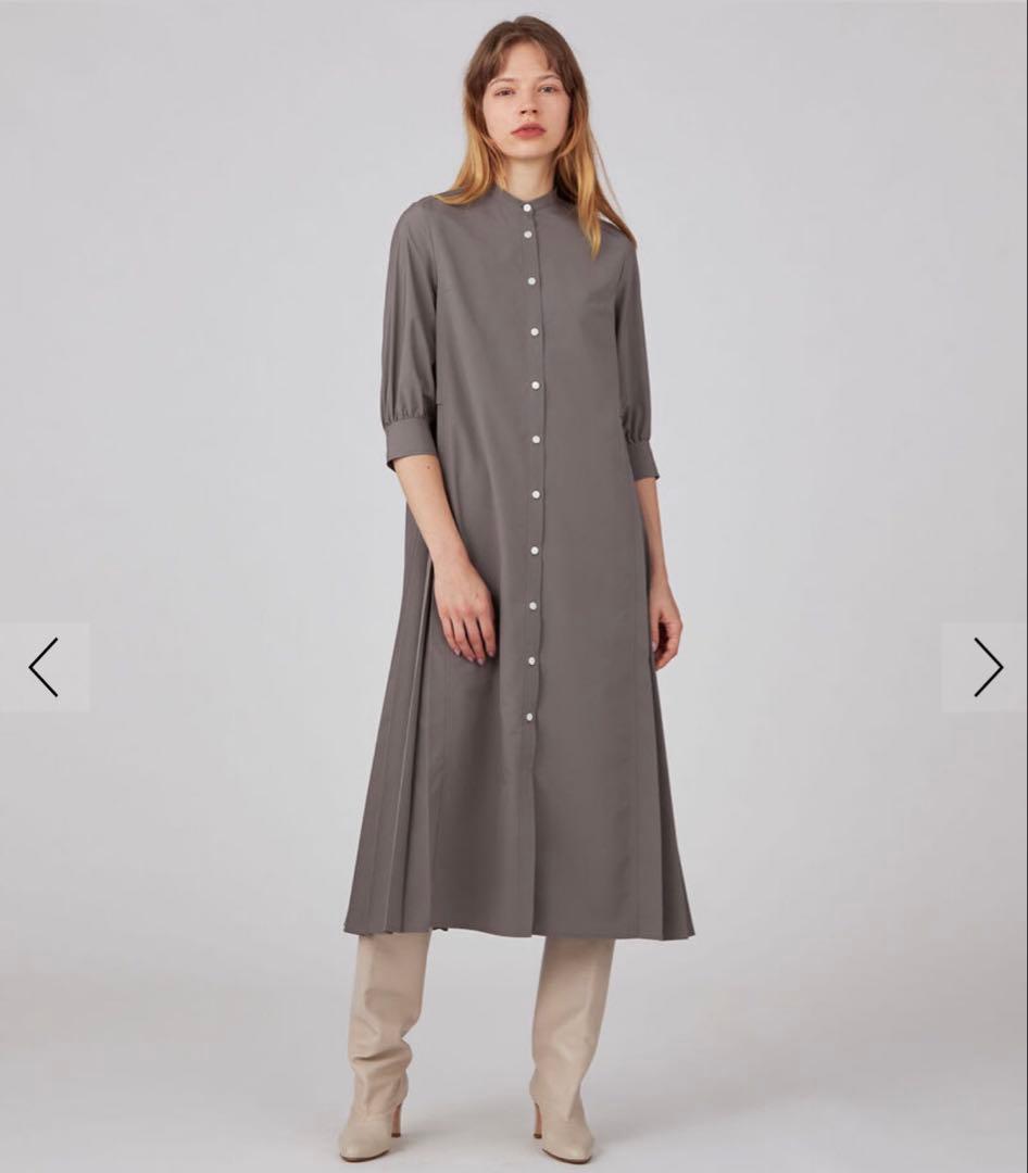 おススメ‼️Ballsey スパンブロード バックプリーツシャツワンピース　グレー