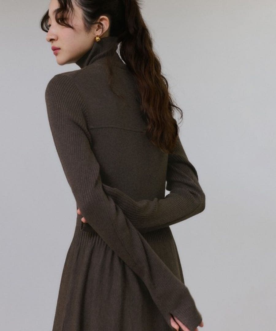 ADAM ET ROPE' MIXパターンニットワンピース