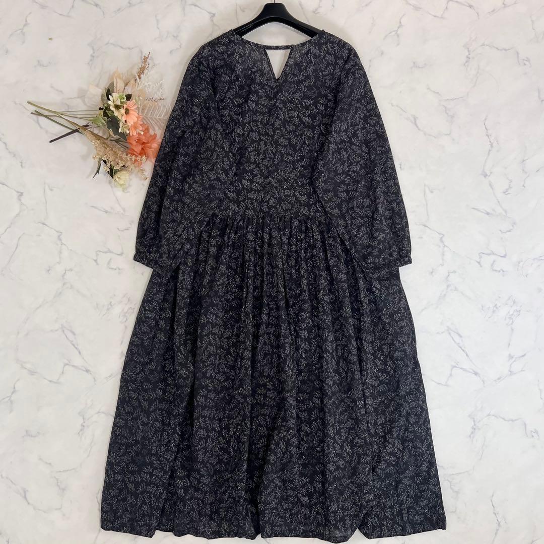 タグ付 BEARDSLEY ビアズリー リーフ プリント ワンピース