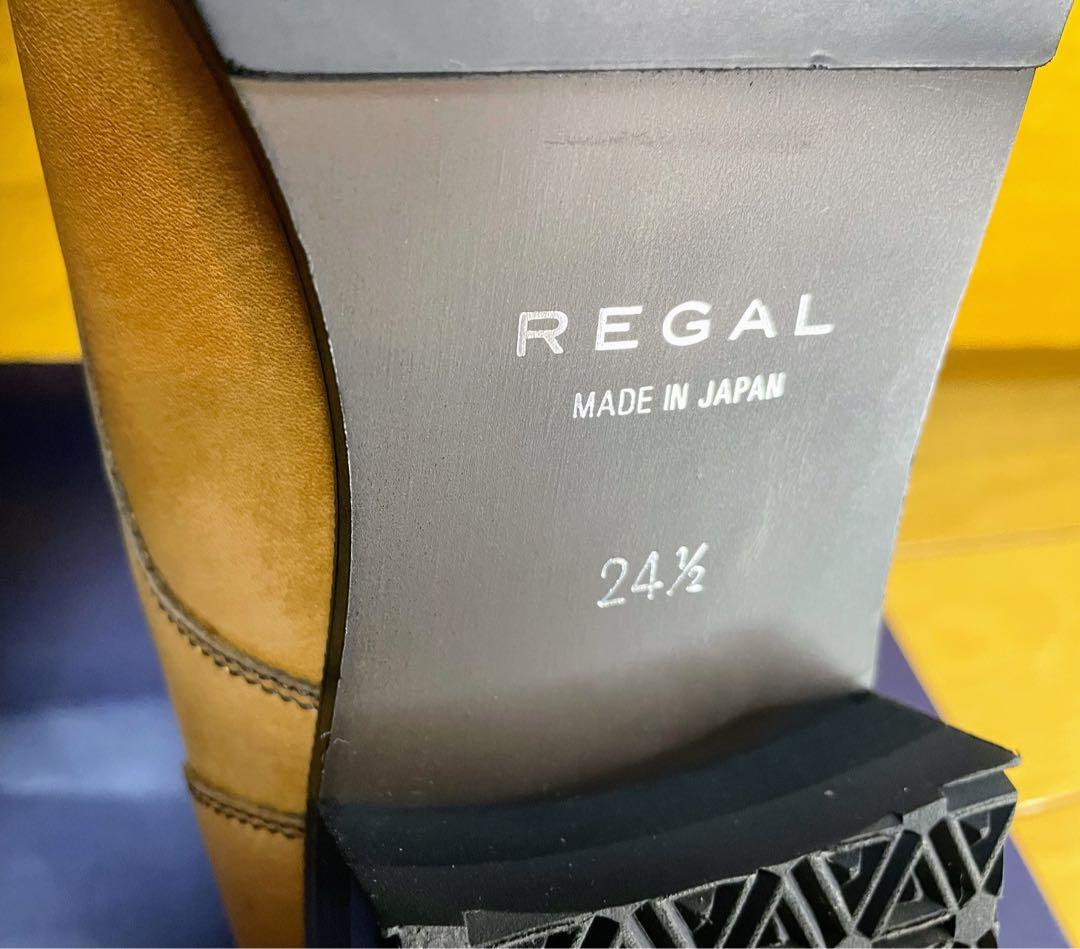 新品最終値下REGAL防滑茶リーガル皮革レザービジネスUチップシューズ24.5