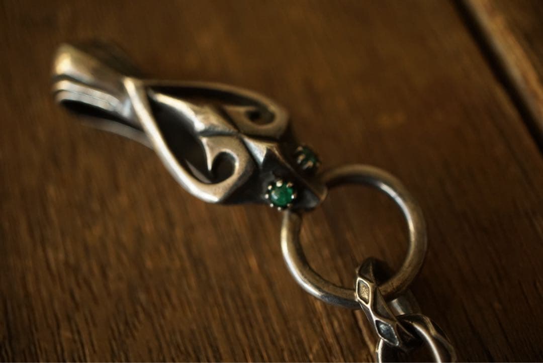 Argent Gleam シルバー 925 グリーンストーン ウォレットチェーン