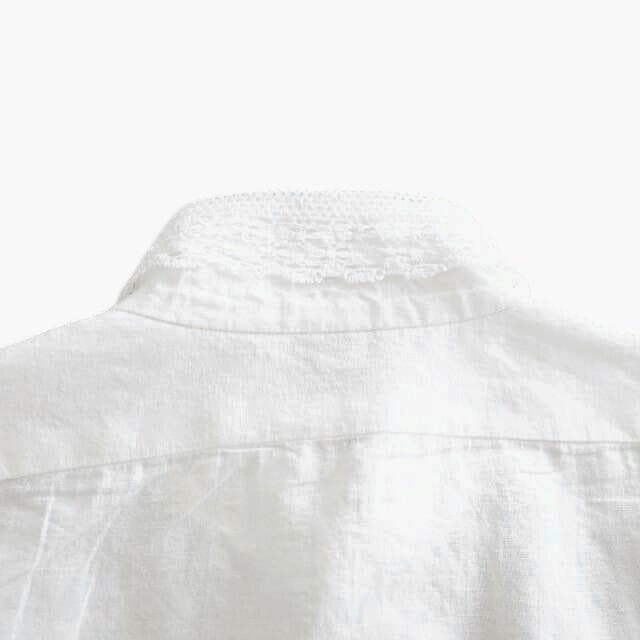 45R✨45rpm インドカディコットン 繊細なレース襟 ピンタック ブラウス