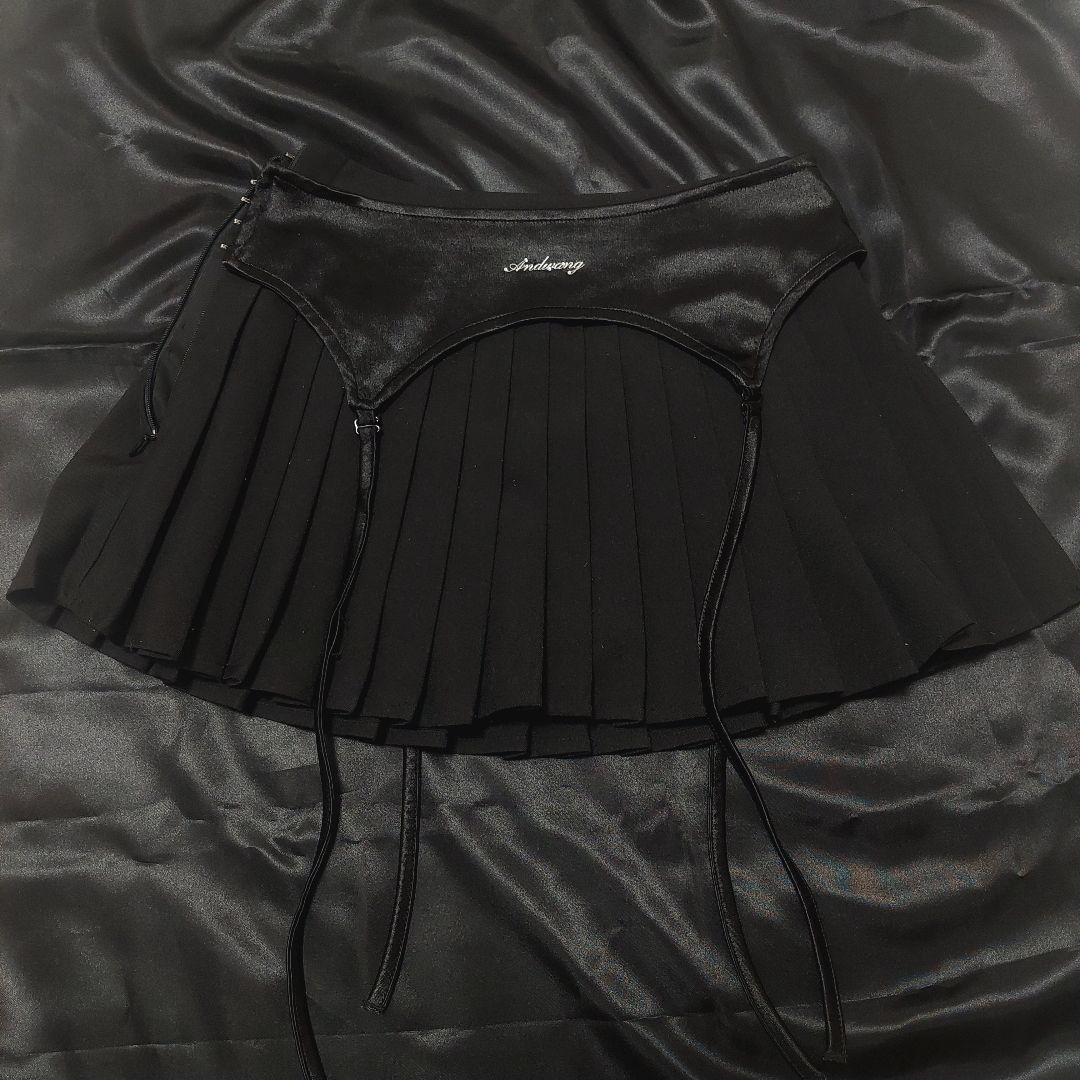 スカート ANDWANG AND Garter mini skirt black S