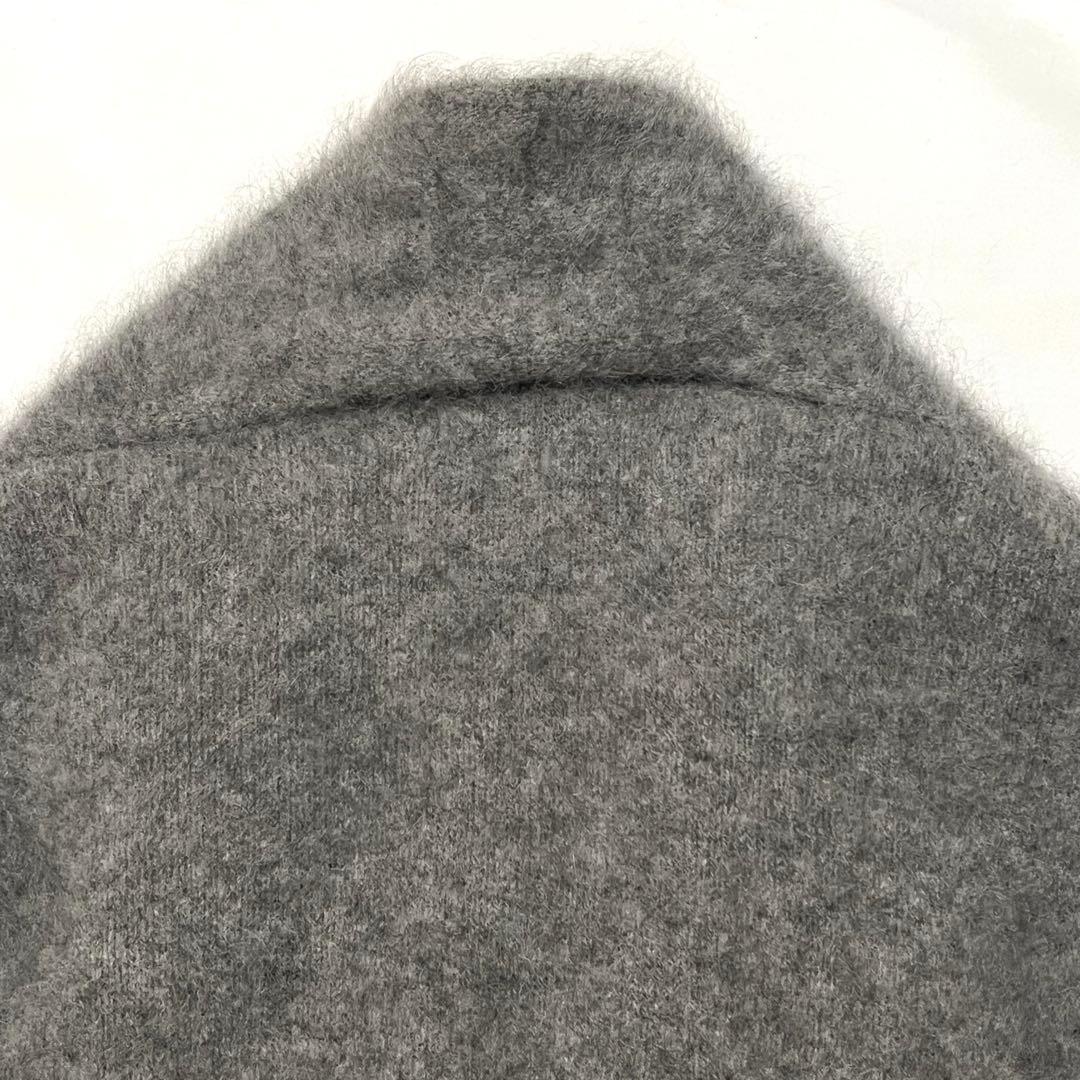 NOBLE ノーブル ファーニットパフカーディガン ラクーン グレー系