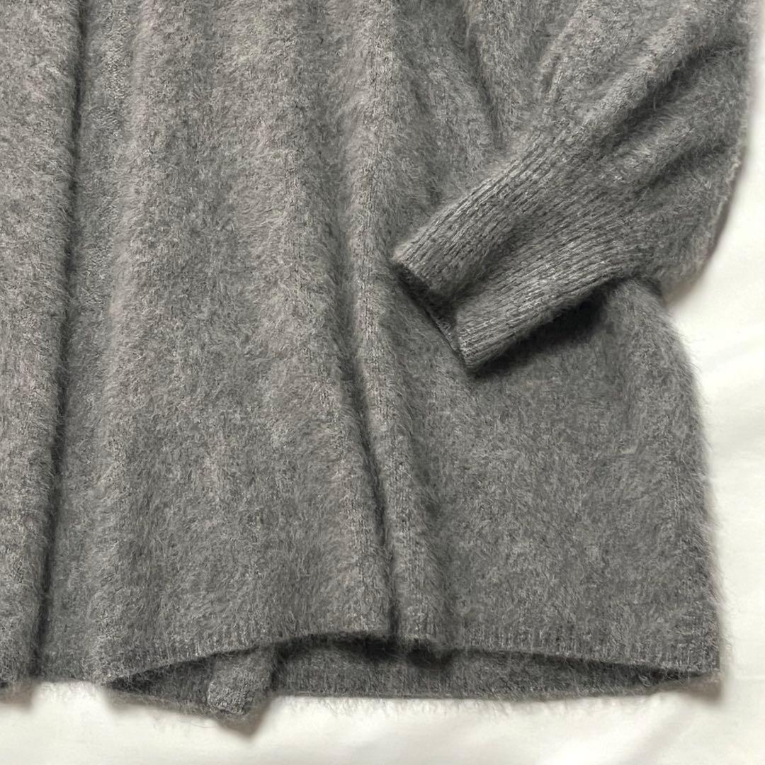 NOBLE ノーブル ファーニットパフカーディガン ラクーン グレー系