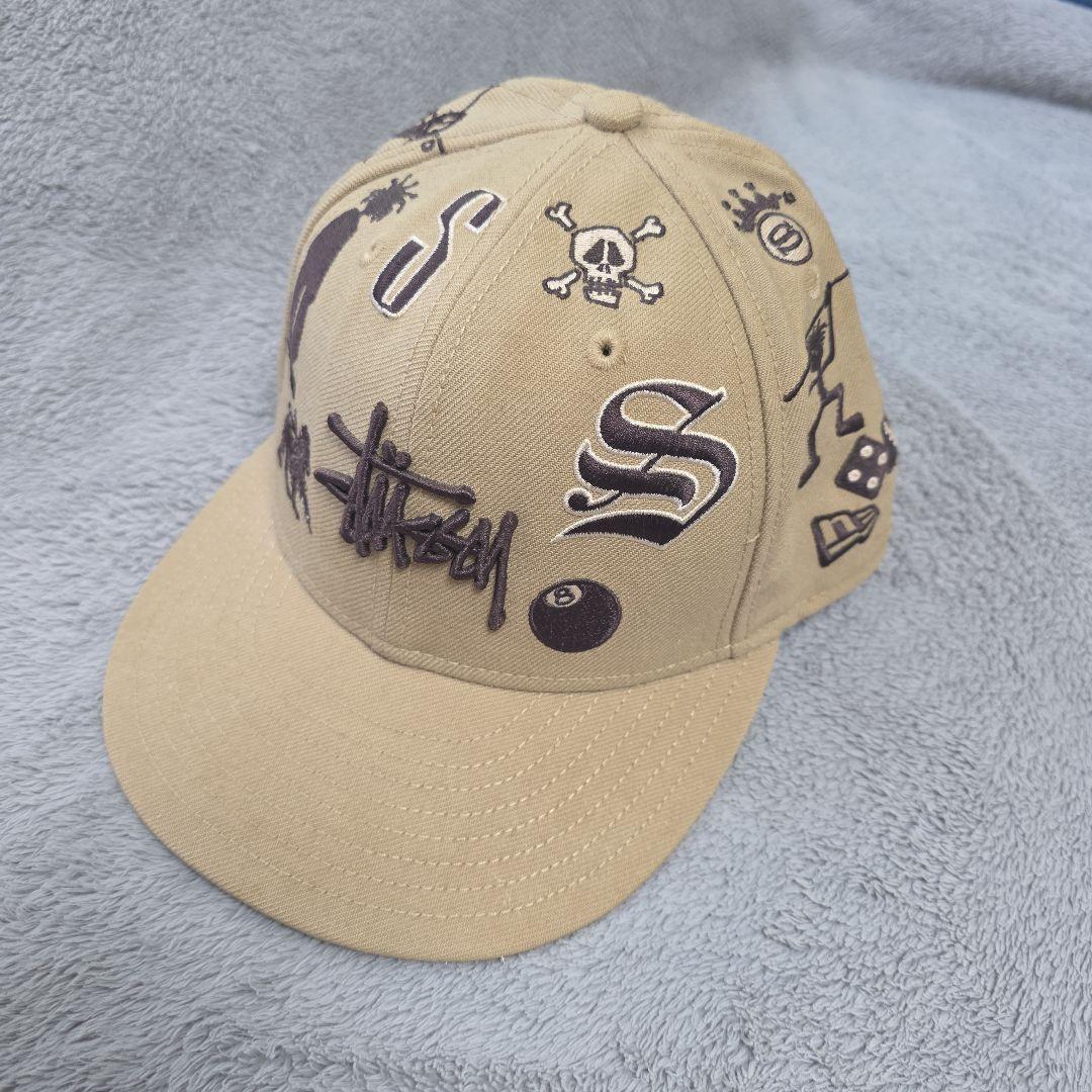 美品stussy × new era キャップ ALL Logo