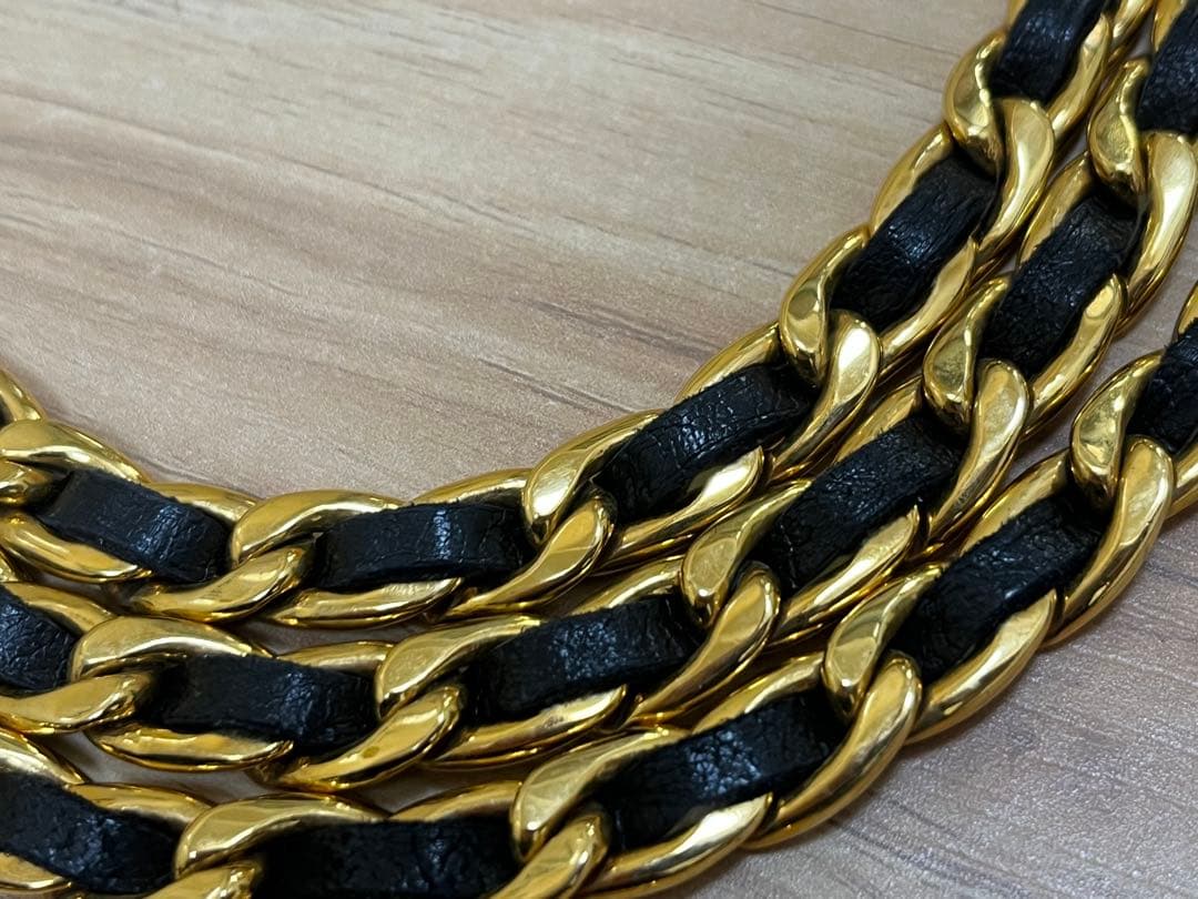 シャネル CHANEL ベルト チェーンベルト ココマーク 3連 ヴィンテージ