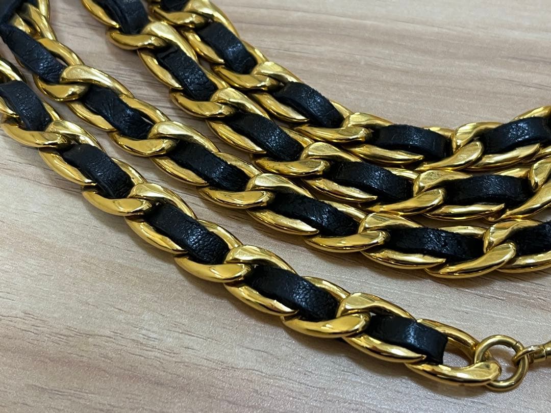 シャネル CHANEL ベルト チェーンベルト ココマーク 3連 ヴィンテージ