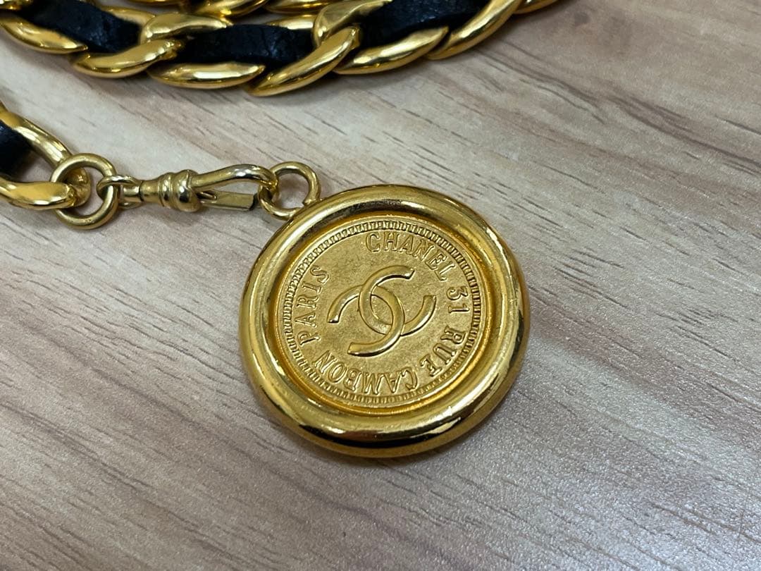 シャネル CHANEL ベルト チェーンベルト ココマーク 3連 ヴィンテージ