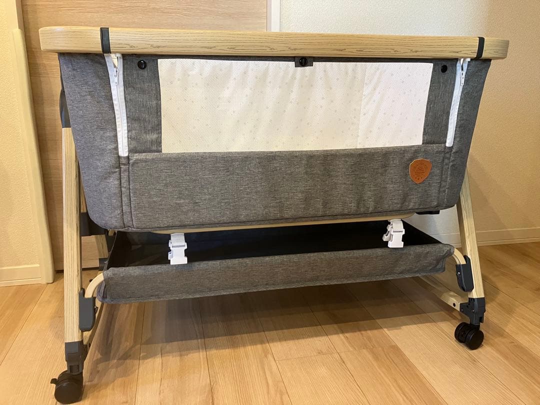 HZDMJ ベビーベッド　コンパクト　キャスター付き　蚊帳付き