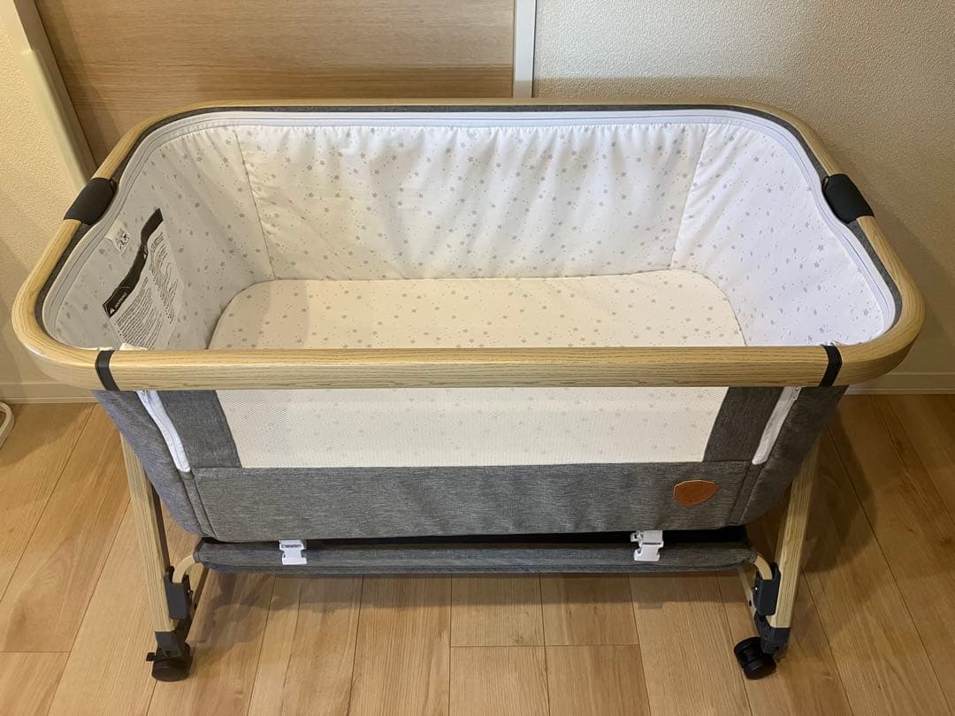 HZDMJ ベビーベッド　コンパクト　キャスター付き　蚊帳付き