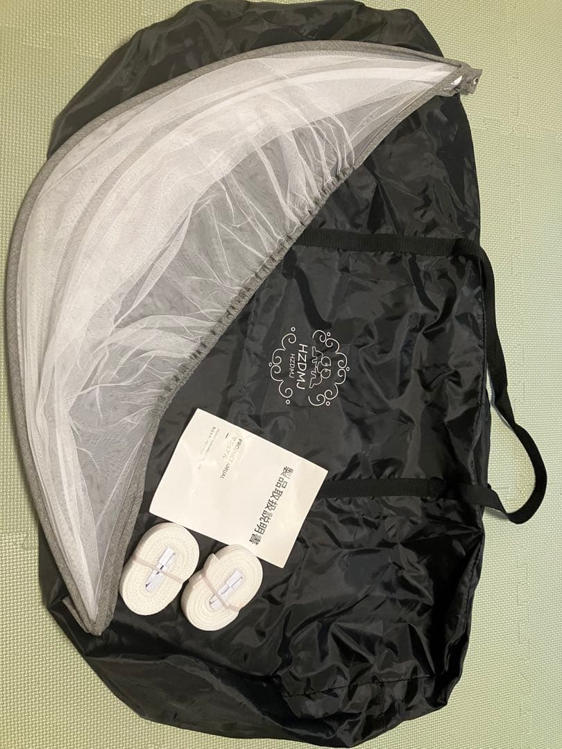 HZDMJ ベビーベッド　コンパクト　キャスター付き　蚊帳付き