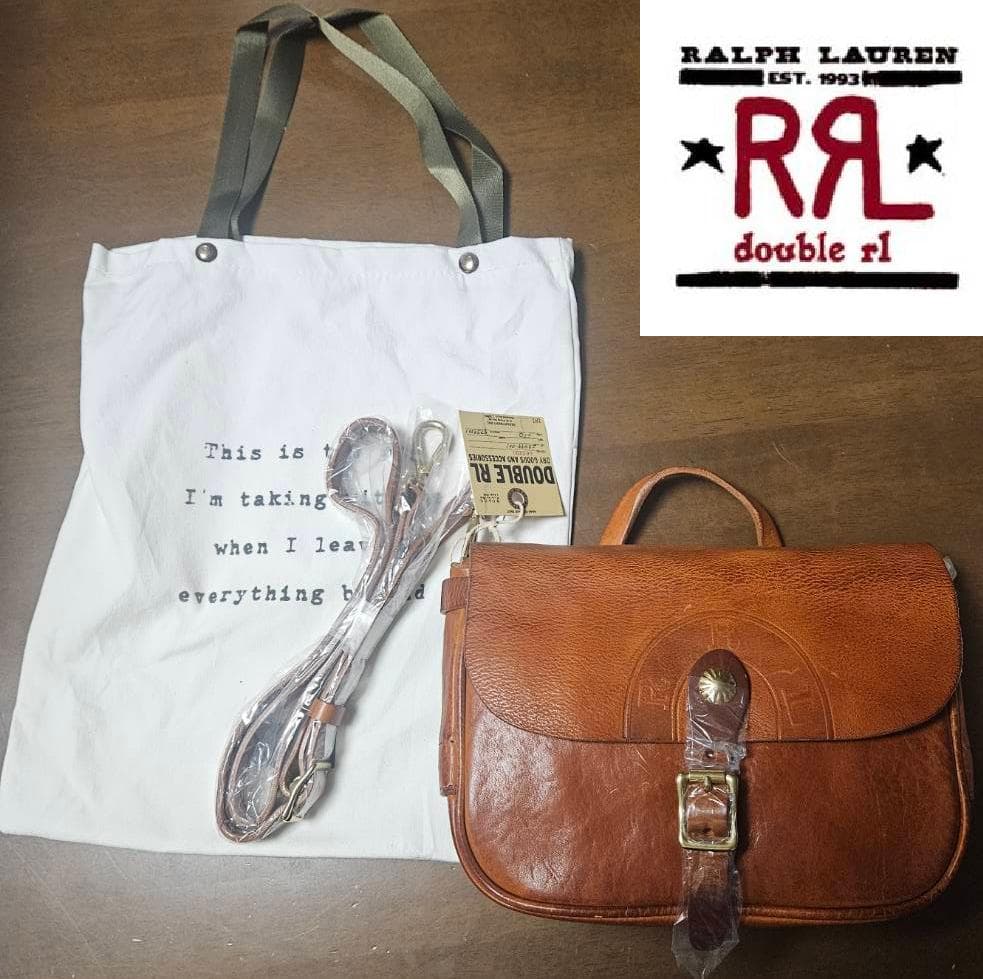 【新品未使用】DOUBLE RL本牛革メッセンジャーバック/ ブラウン