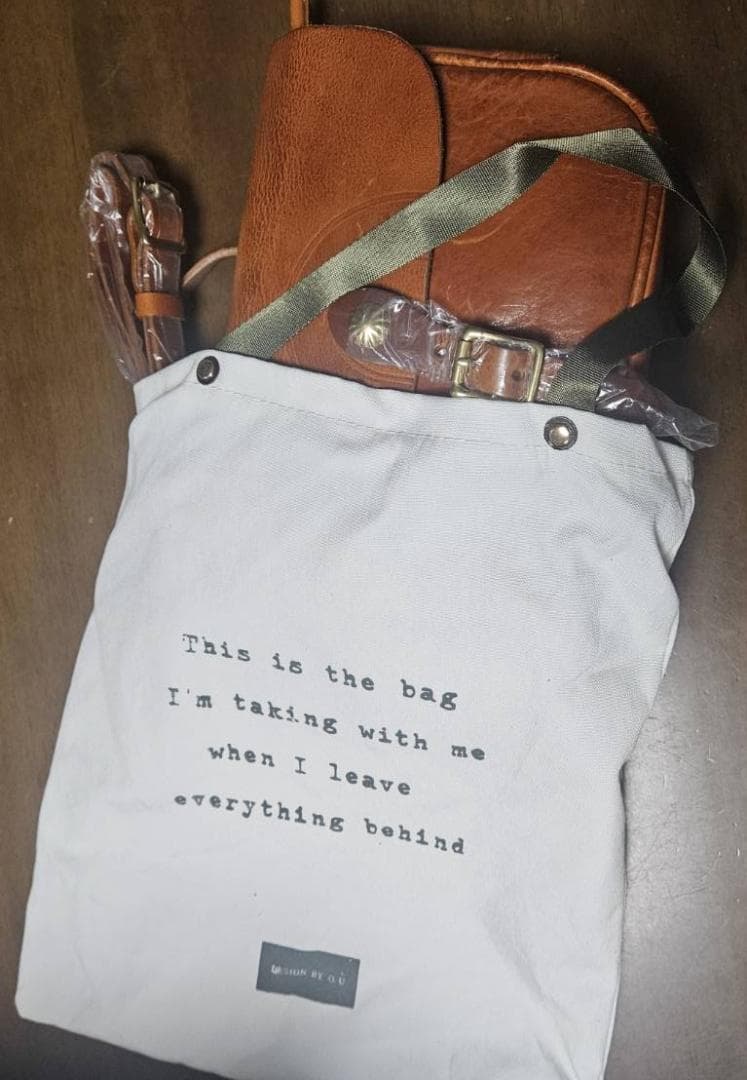 【新品未使用】DOUBLE RL本牛革メッセンジャーバック/ ブラウン