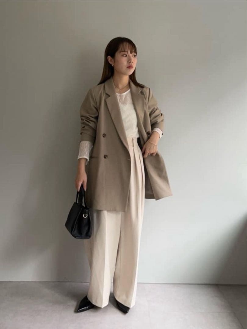 【CAPRICIEUX LE'MAGE】Wテーラージャケット/グレージュ