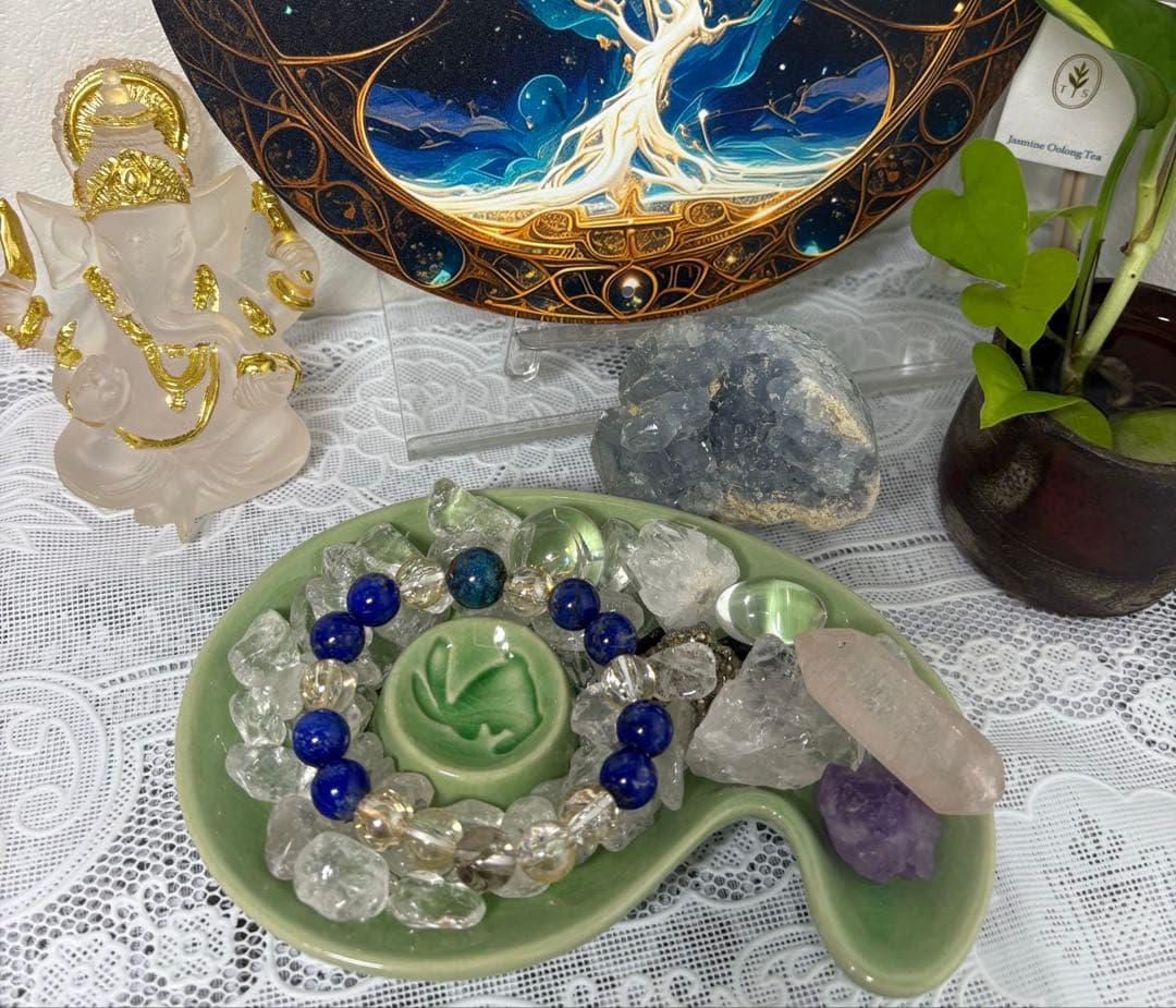 オルゴナイト バラ ・ディープローズクォーツ＆ ハーキマーダイアモンド