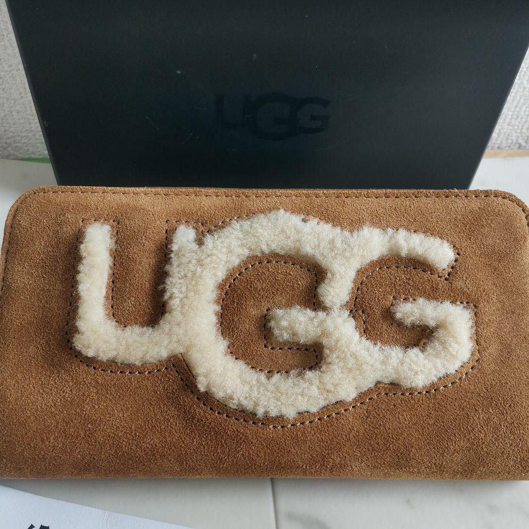 【新品・未使用】UGG スウェード ウォレット ブラウン ベージュ ファー