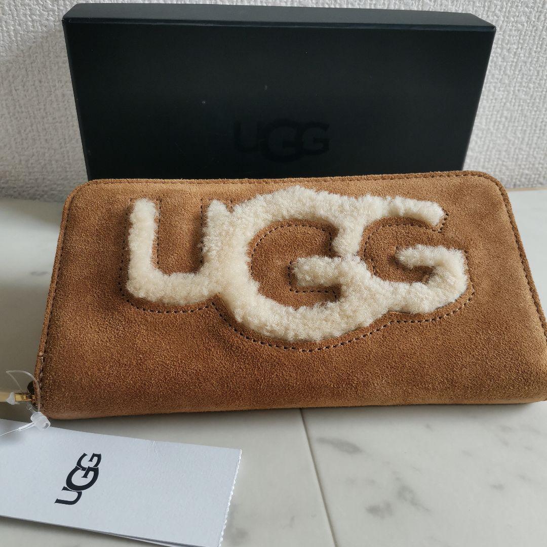 【新品・未使用】UGG スウェード ウォレット ブラウン ベージュ ファー