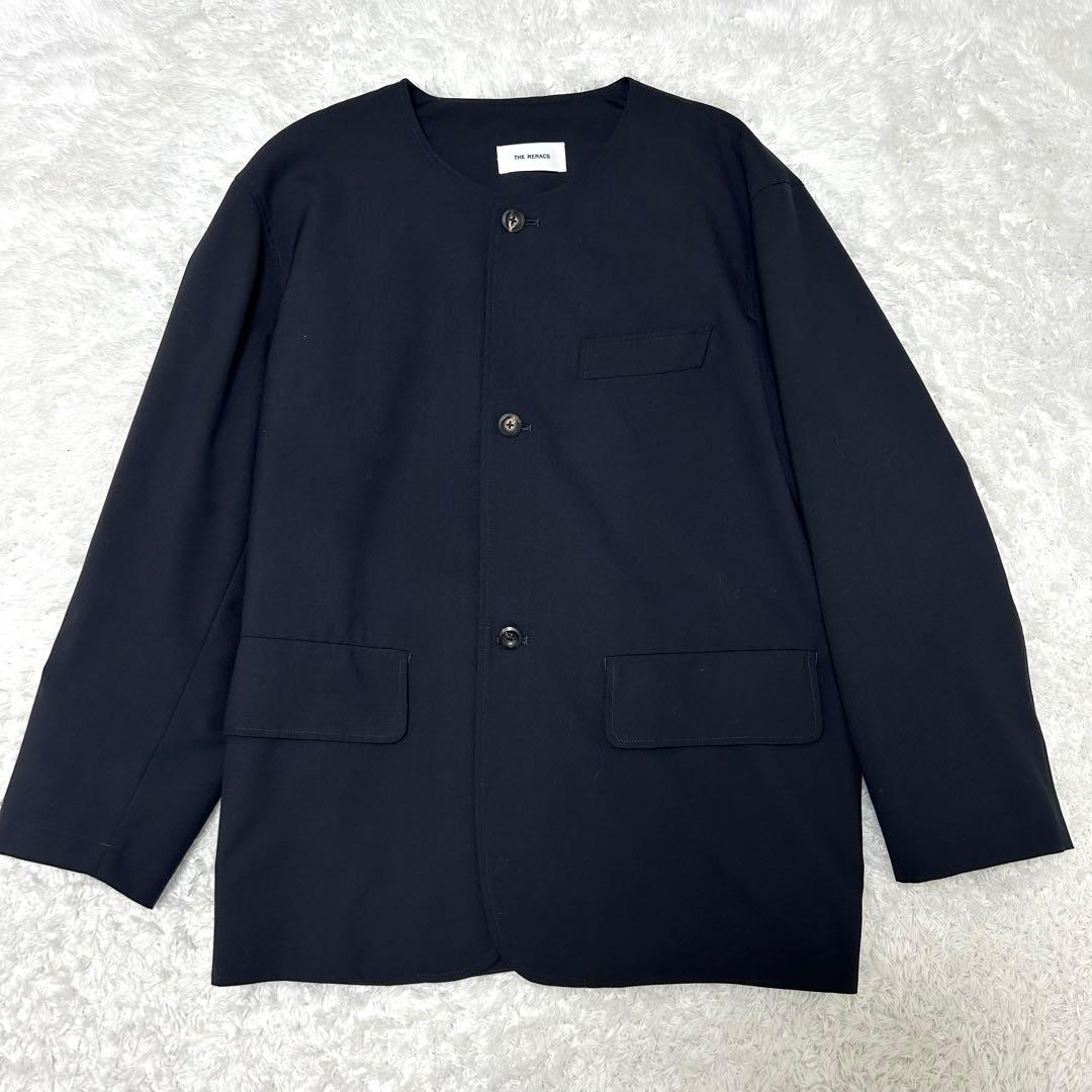 極美品✨　THE RERACS ザリラクス　ノーカラージャケット　ブラック　46