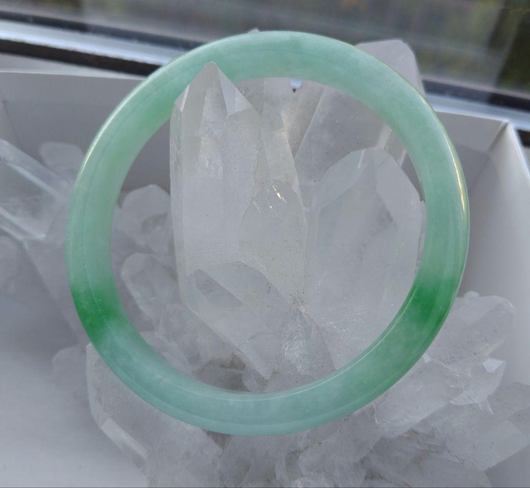 【返品、交換不可】ミャンマー 翡翠 バングル A貨 約64mm 大きいサイズ