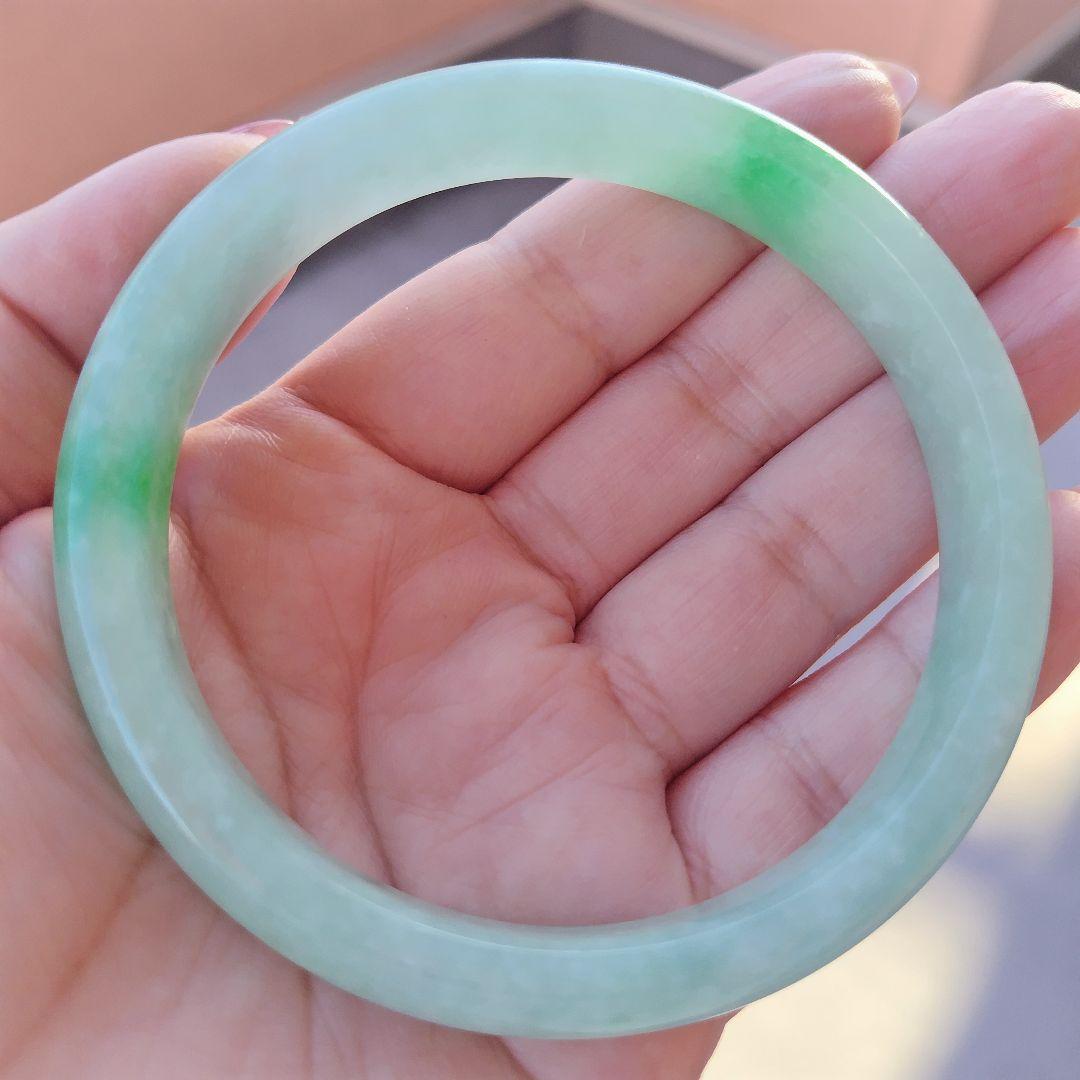 【返品、交換不可】ミャンマー 翡翠 バングル A貨 約64mm 大きいサイズ