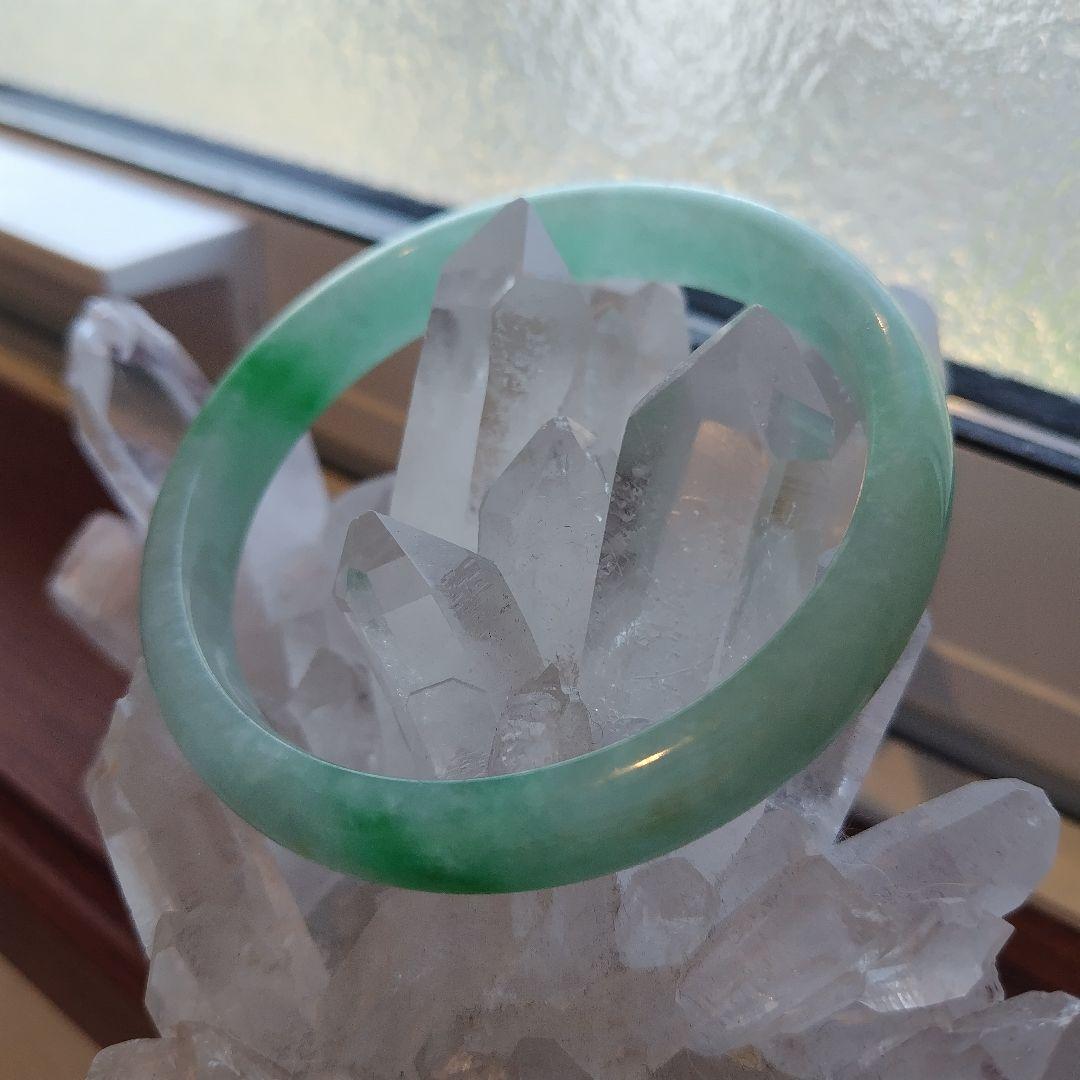 【返品、交換不可】ミャンマー 翡翠 バングル A貨 約64mm 大きいサイズ