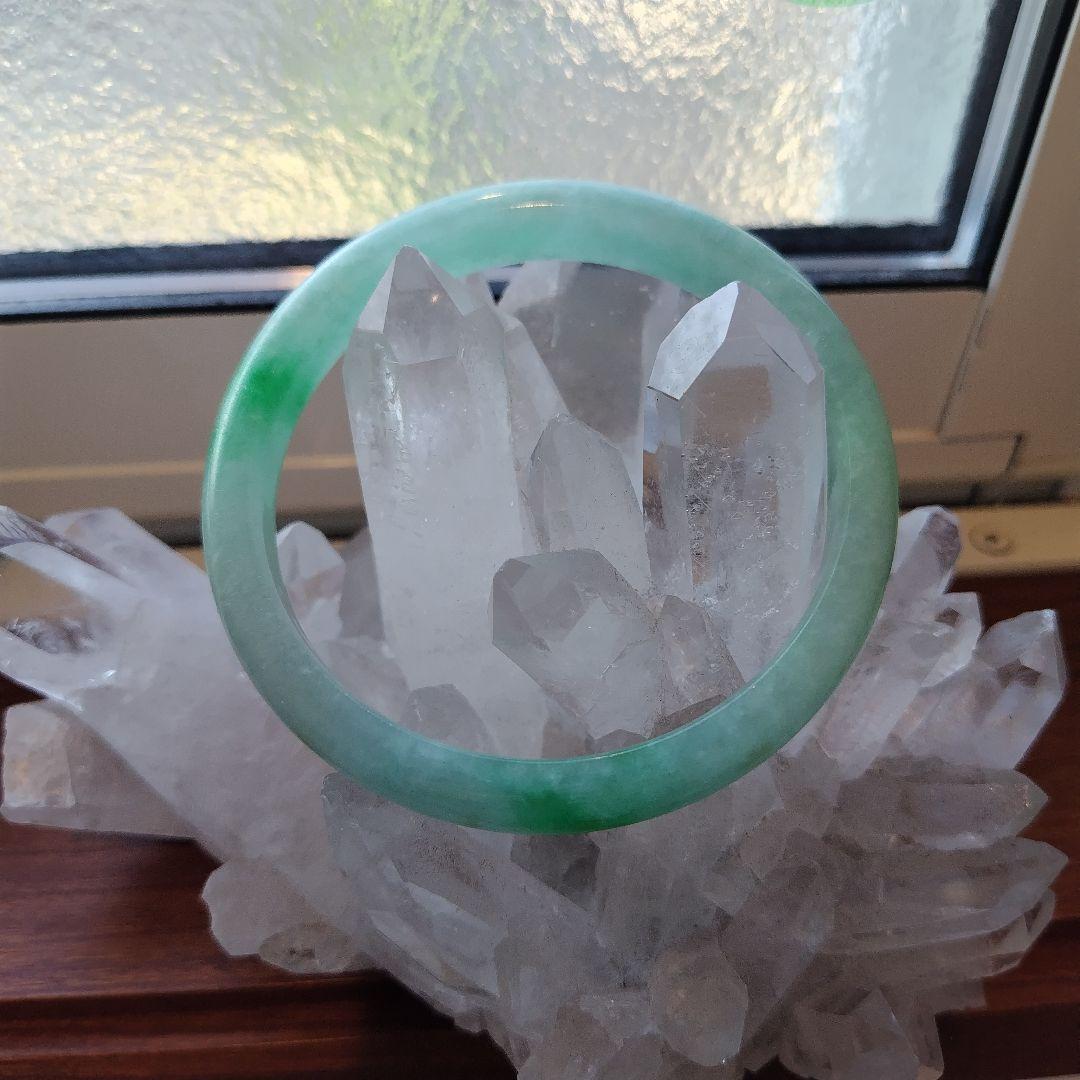 【返品、交換不可】ミャンマー 翡翠 バングル A貨 約64mm 大きいサイズ