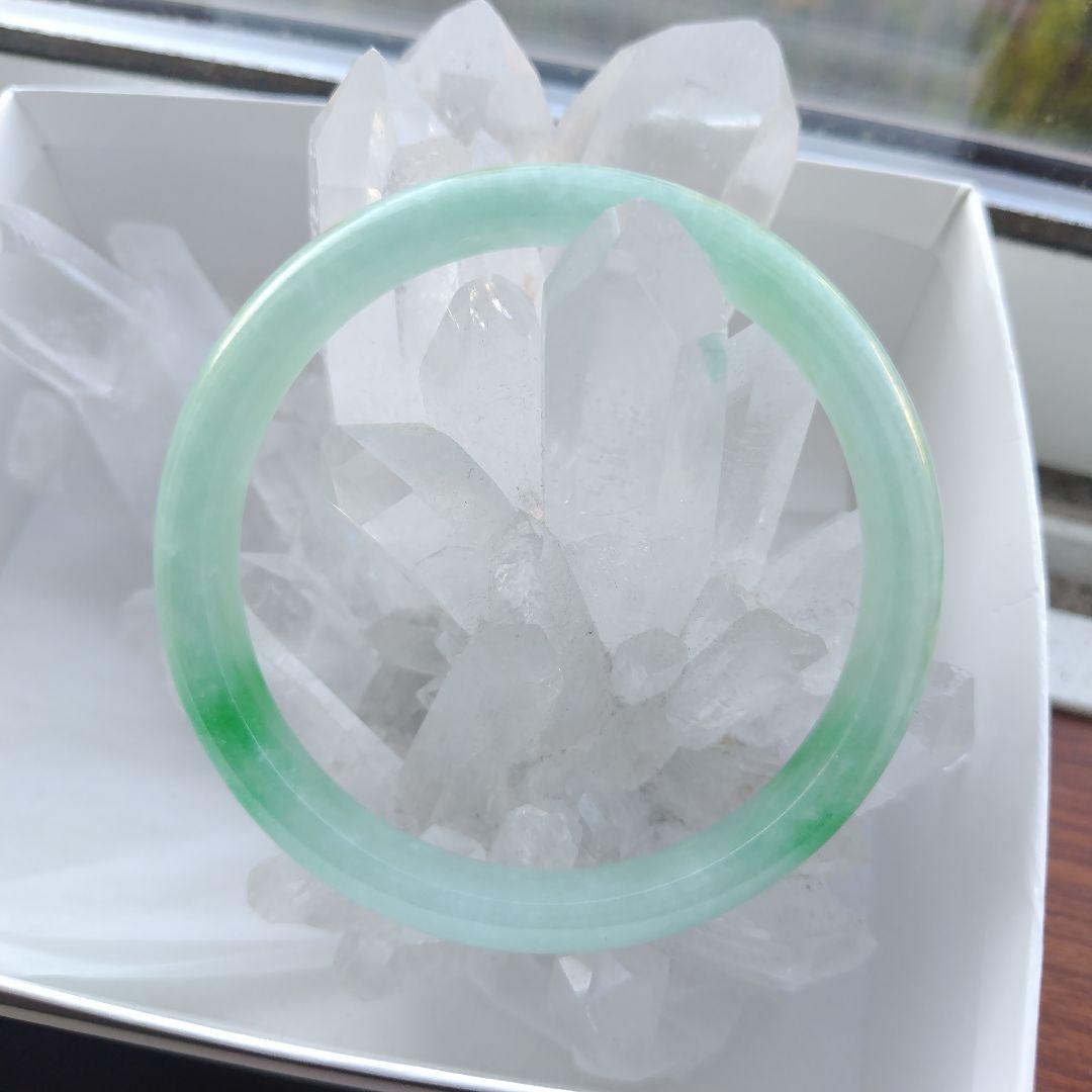 【返品、交換不可】ミャンマー 翡翠 バングル A貨 約64mm 大きいサイズ