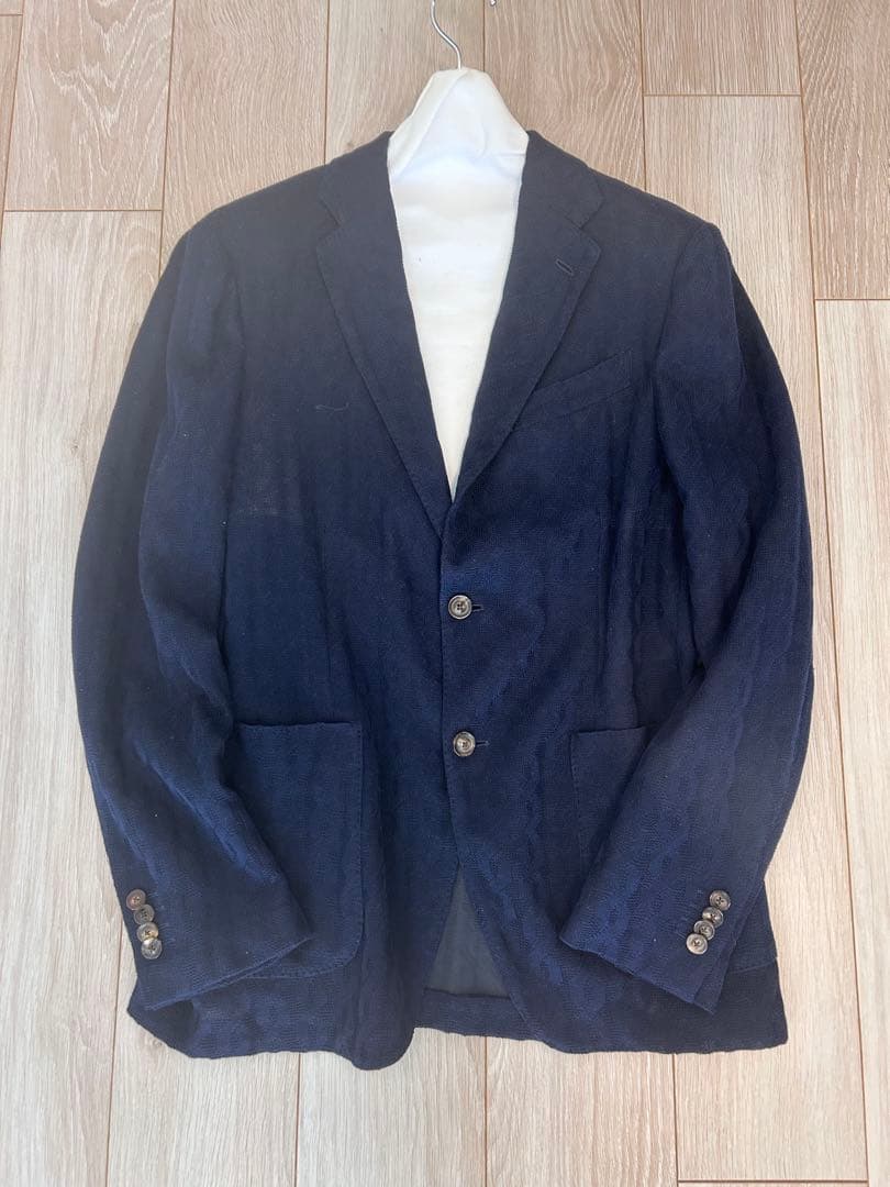 ラルディーニ　LIKNIT ネイビー テーラードジャケット