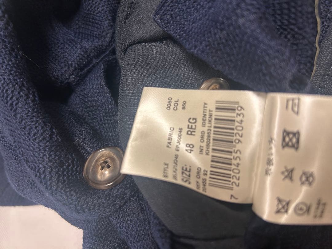 ラルディーニ　LIKNIT ネイビー テーラードジャケット