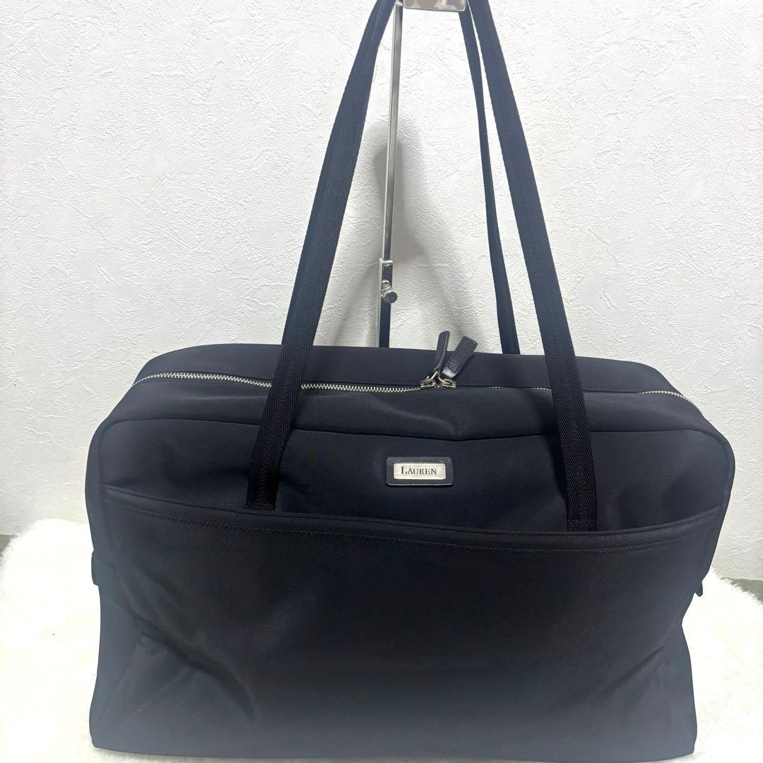 【希少】ローレンラルフローレン ボストンバッグ ブラック 肩掛け 大容量