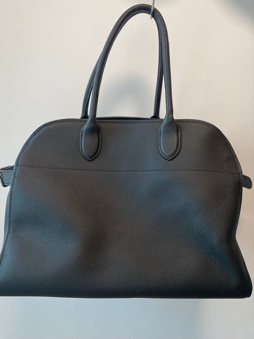 ブラックレザーハンドバッグ　 SIDE BELT BOSTON BAG