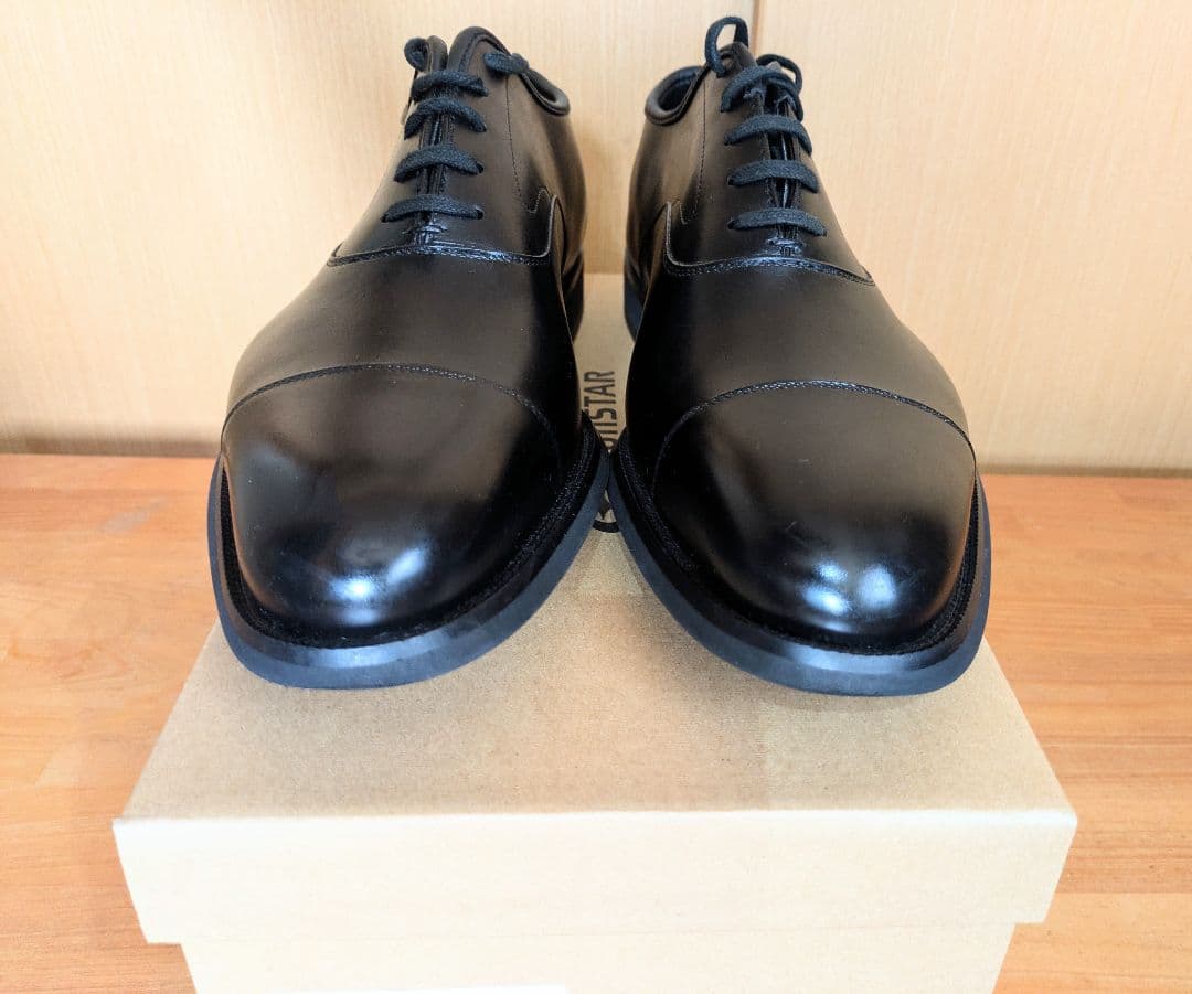 三陽山長 「友二郎」 防水 UK9.5 ブラック ストレートチップ