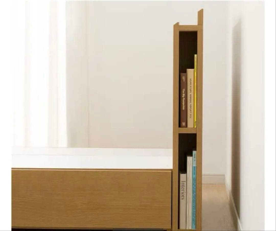 シングル 棚・サイド収納付きベッドフレーム