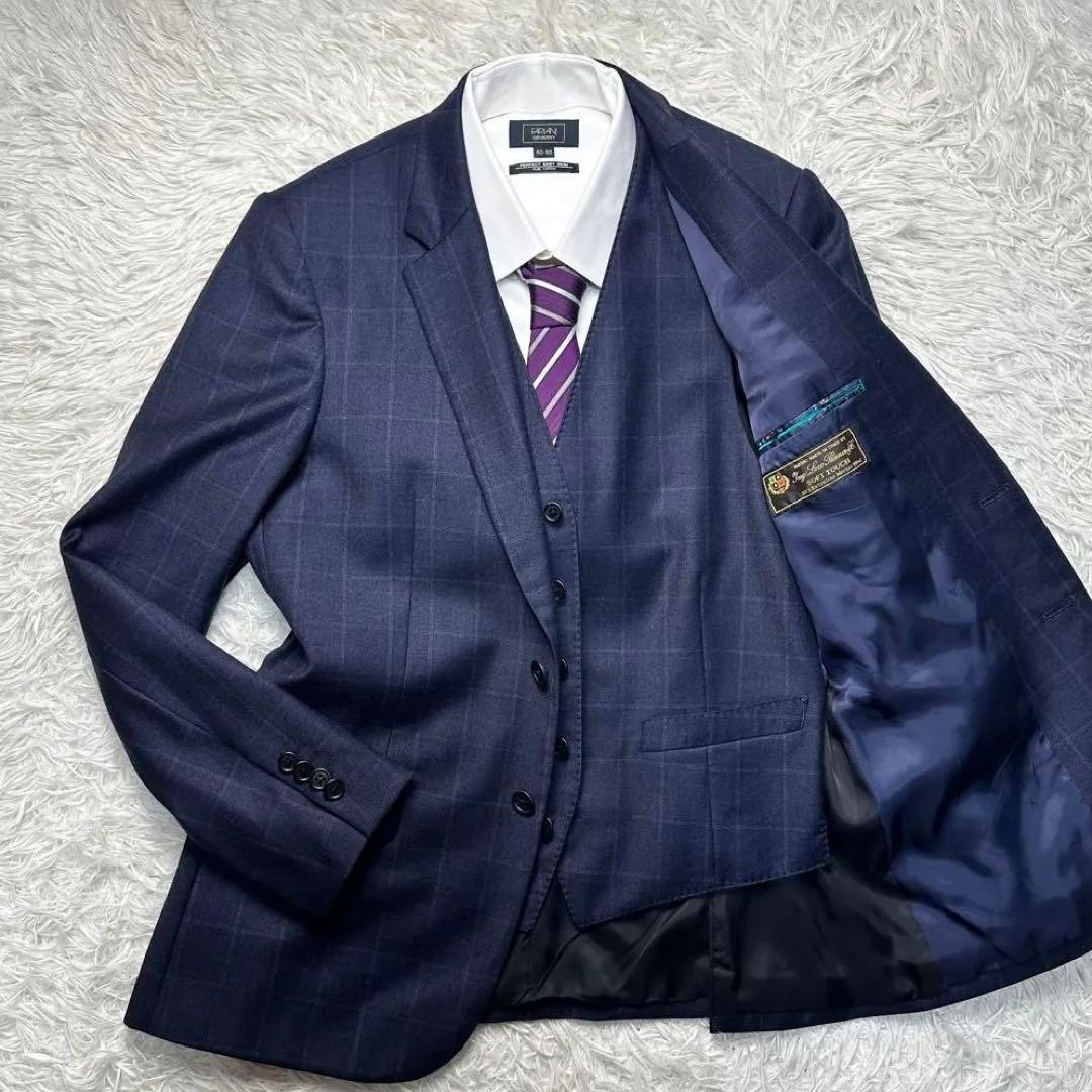 未使用級 現行 ポールスミス 上質ロロピ 光沢 2ピース 総裏 チェック M