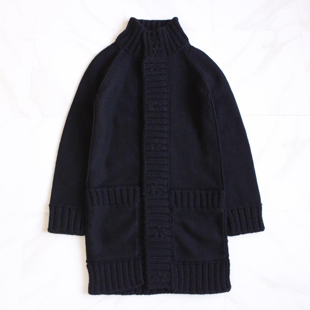 LIMI feu 肉厚ニットコート Sサイズ ブラック スタンドカラー