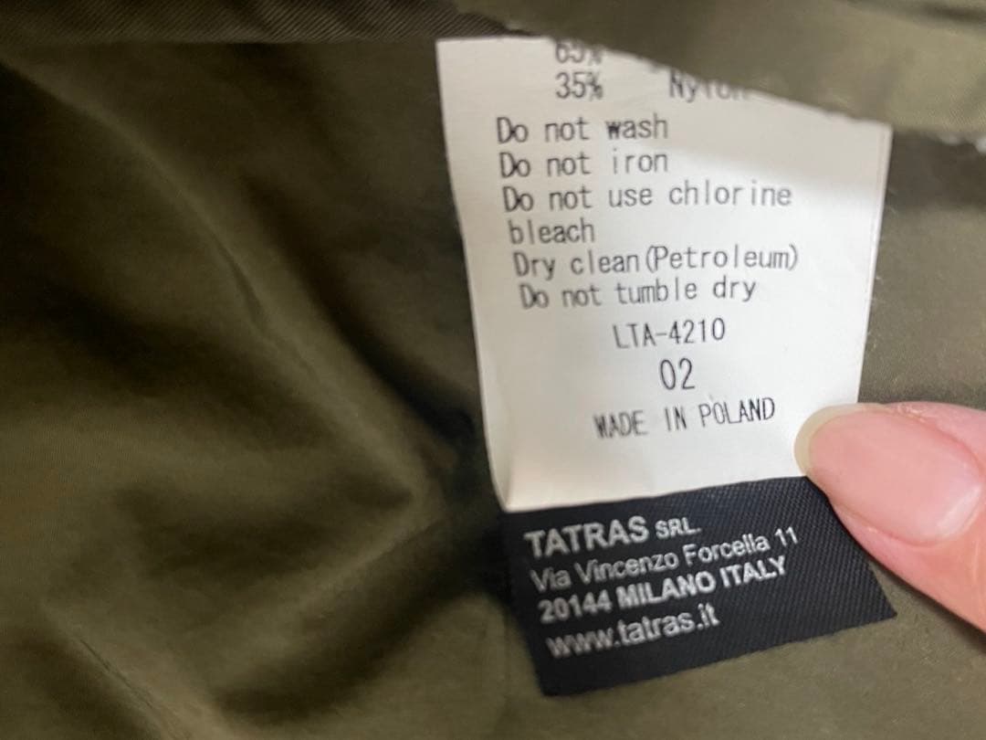 TATRAS モッズコート ダウンライナー付 カーキ サイズ02