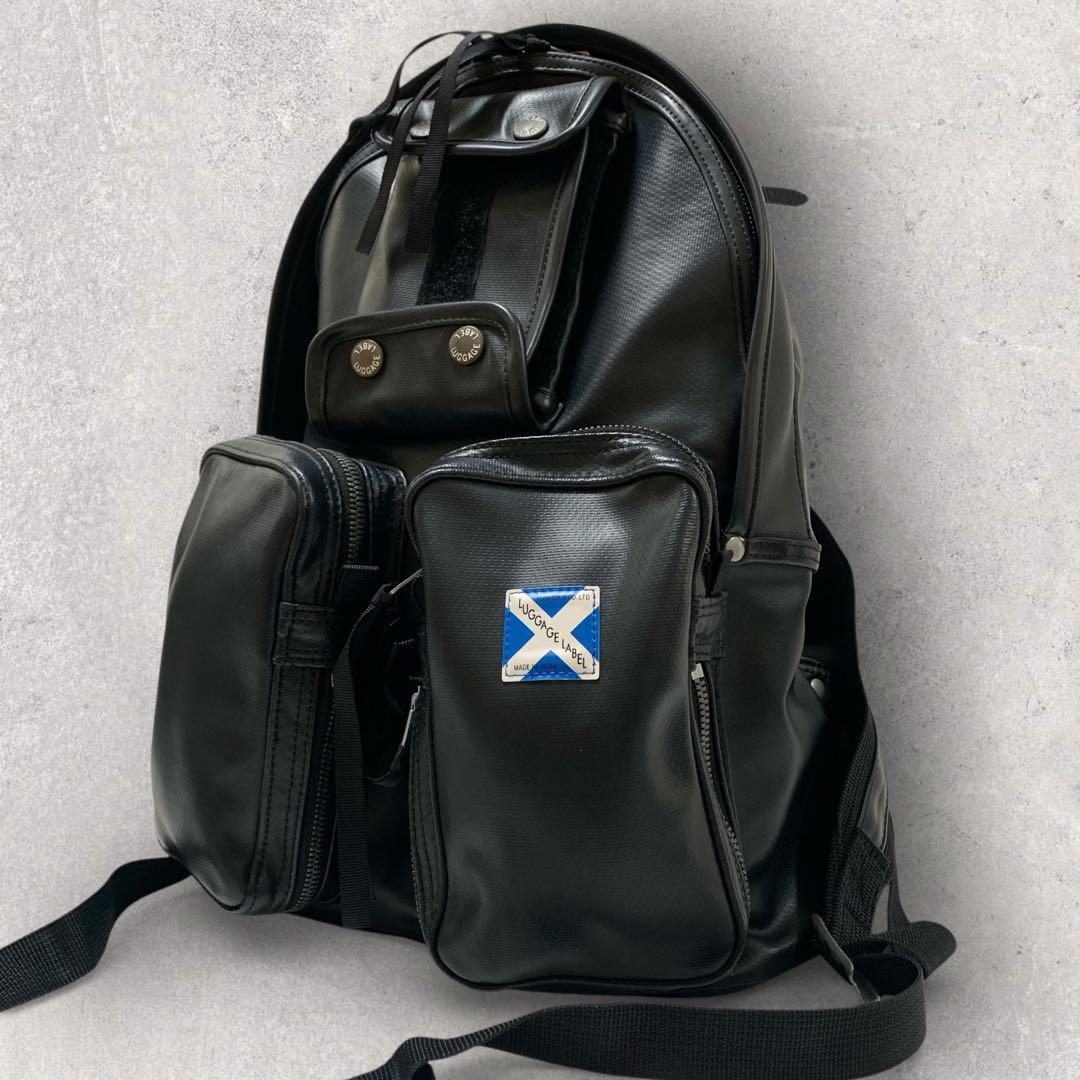 【美品　レア】ラゲッジレーベル　ニューライナー　リュック　PVC　レザー　黒色