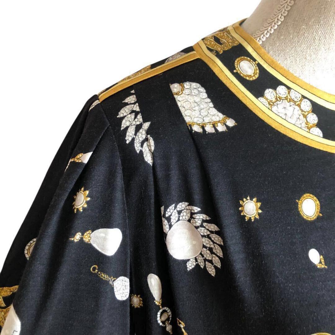 LEONARD⭐️レオナール ジュエリー柄 ワンピース ロング Lサイズ ブラック