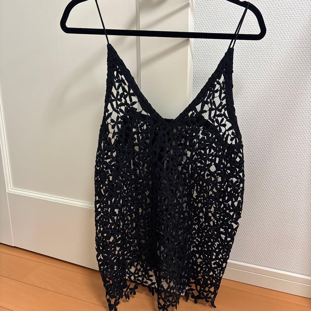 Omekashi レースオーバーキャミソール　ブラック