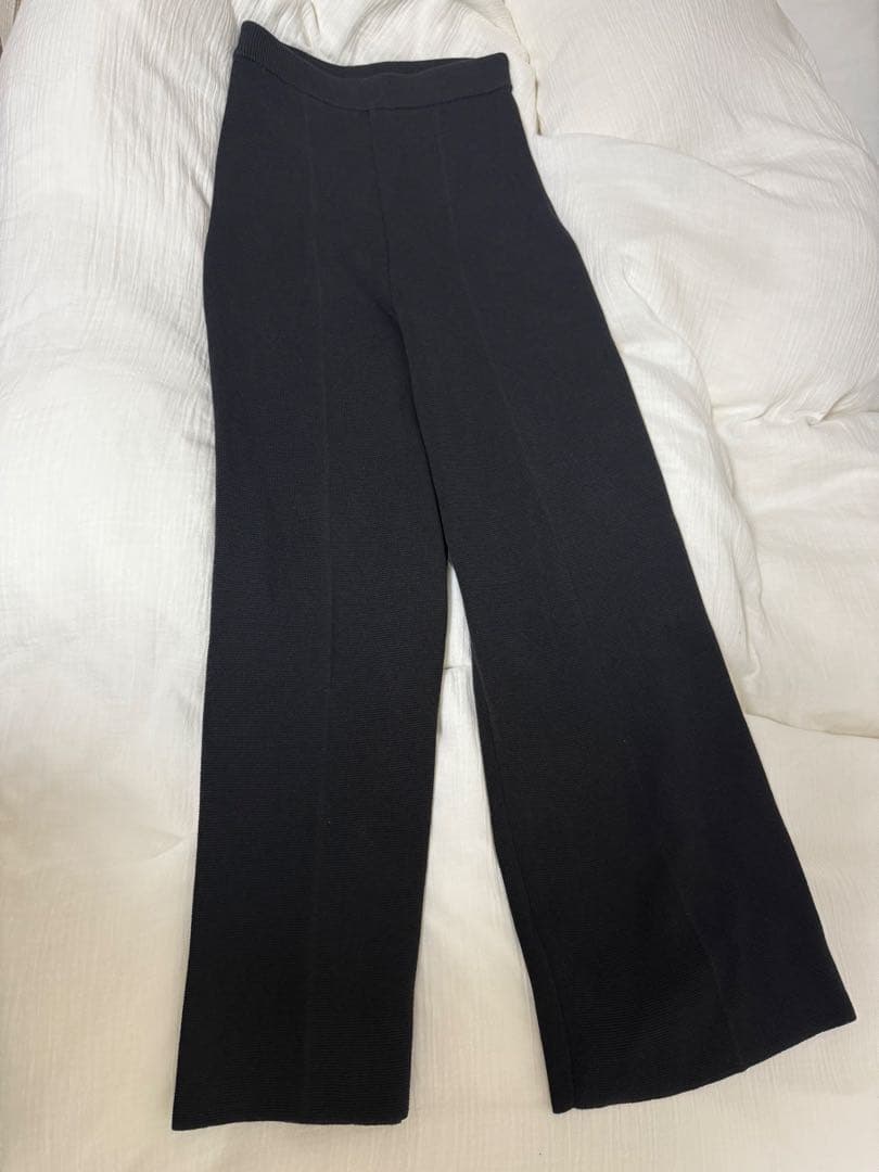 【UNOF】KNIT PANTS BLACK Sサイズ　ふじあみ　ニットパンツ