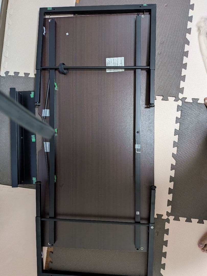 ダークブラウン パソコンデスク 引き出し付き