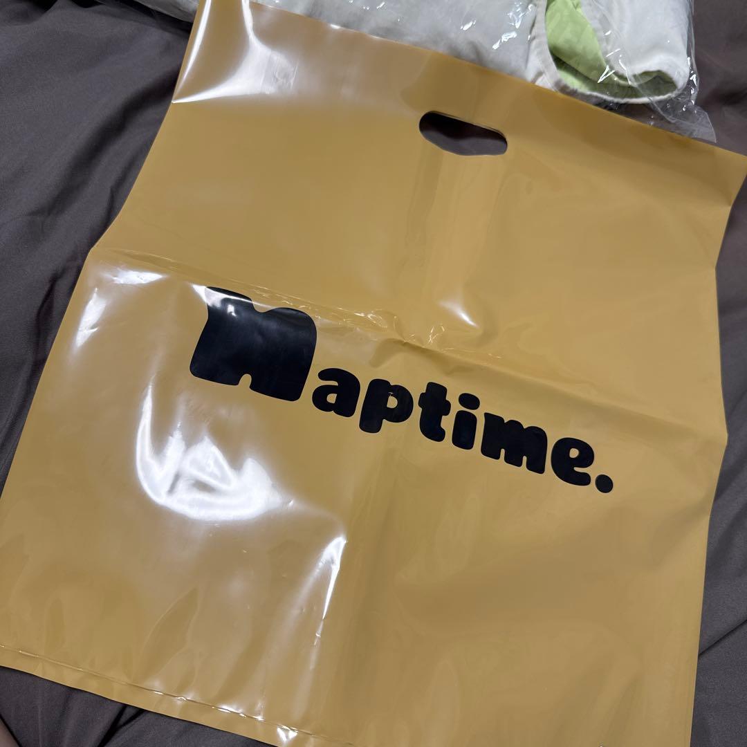 Naptime. ダウンベスト ライトベージュ×総柄ピスタチオ