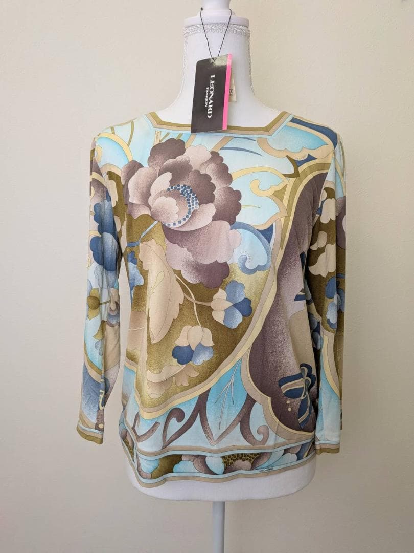 【未使用】LEONARD レオナール カットソー 花柄 カンカン L