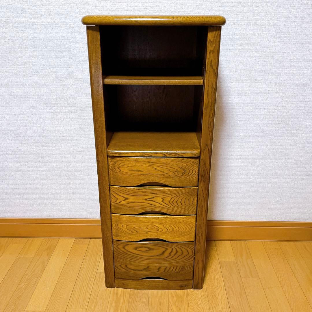 浜本工芸 ナラ材　電話台　チェスト チェスト キャビネット 引き出し収納