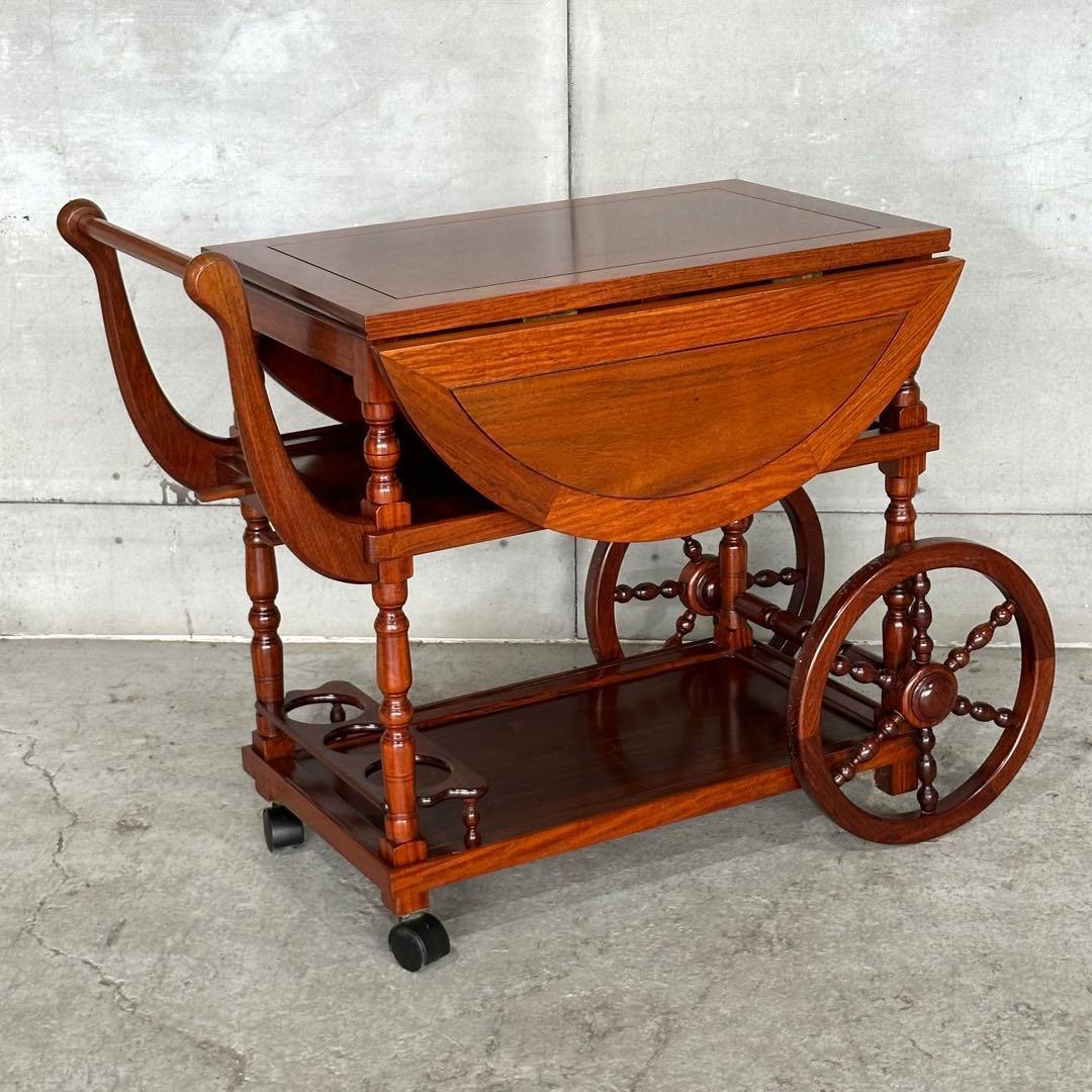 ✦ミッドセンチュリー✦ローズウッド製バーカート　キッチンワゴン バタフライ開閉式