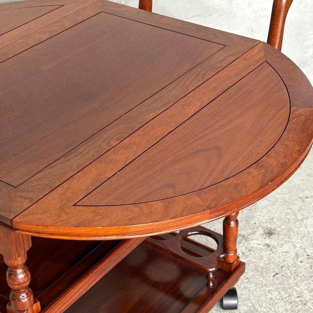 ✦ミッドセンチュリー✦ローズウッド製バーカート　キッチンワゴン バタフライ開閉式