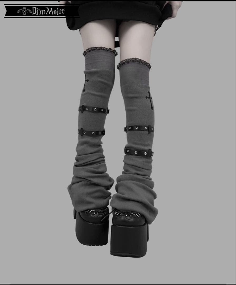 DimMoire ディムモアール 十字の誓いニーハイウォーマー【グレー】