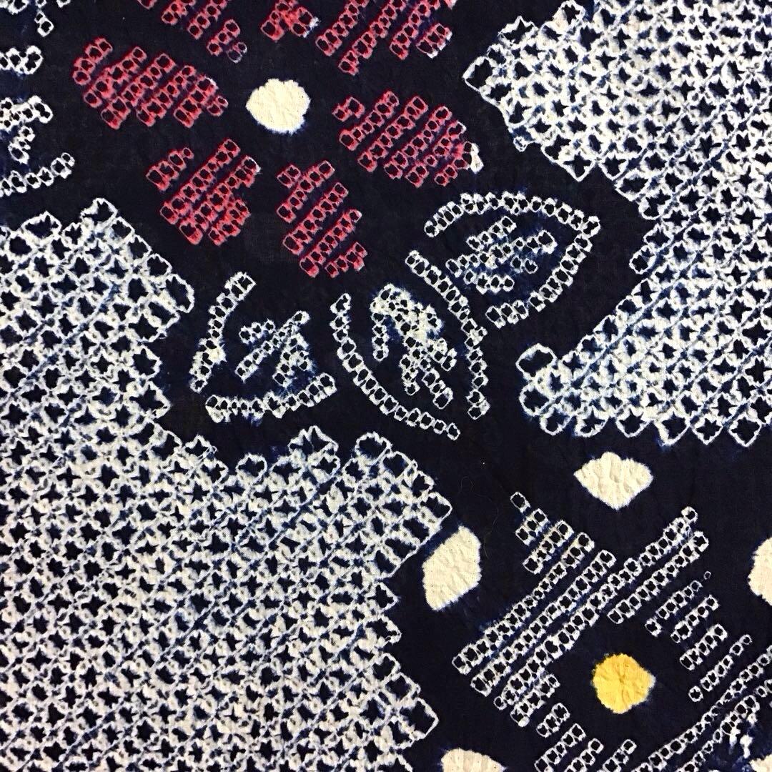 しつけ付☆未使用☆本場有松絞り☆誂え浴衣☆藍色☆身丈164☆裄丈66☆匿名発送