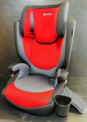J【美品】 Aprica エアライド ジュニアシート ドリンクホルダー付 赤